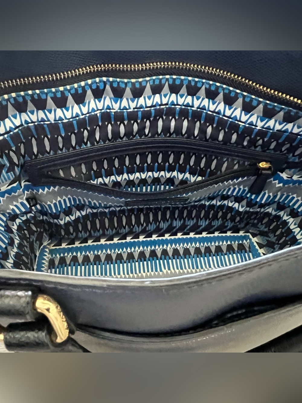 Vera Bradley Navy and Black Leather Purse - Picture 5 of 6